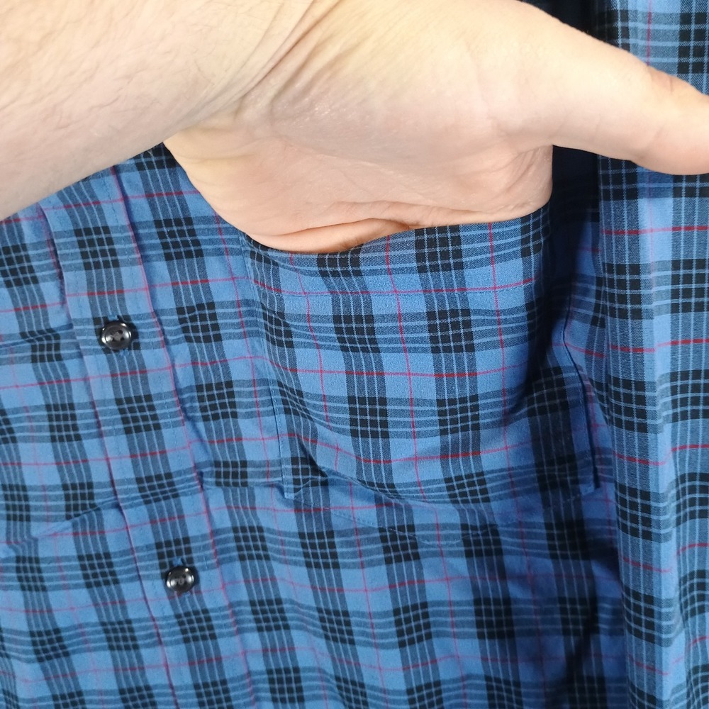 LL Bean Wrinkle-Free Kennebunk Sport Shirt Men XL Traditional Fit Check Blue Red - Picture 4 of 8